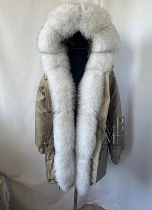 Женская зимняя парка, куртка с натуральным мехом финского песца, 42-60 размеры3 фото