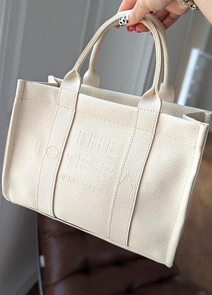 Сумка шоппер  tote bag молочный