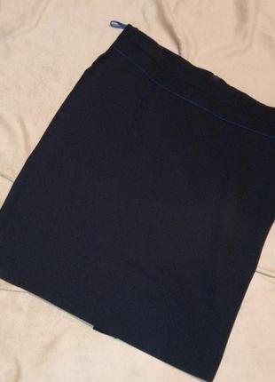 Черная юбка в синюю точку с подкладкой 56 58