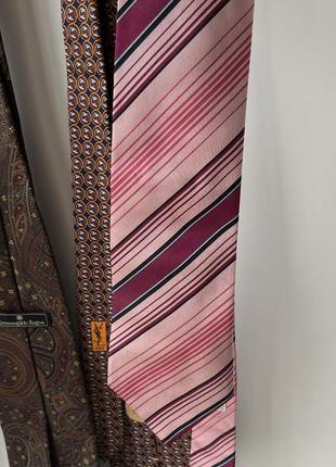 Etro milano silk tie made in italy люкс краватка галстук італія шовк оригінал рожева яскрава в смужку3 фото