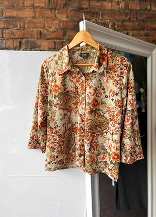 Saix vintage women's floral printed 49 lightweight blouse top винтажная, женская блуза, топ