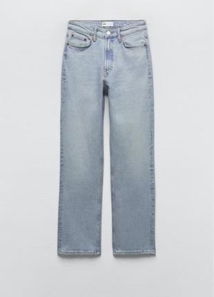 Светлые джинсы с высокой посадкой zara4 фото