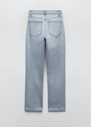 Светлые джинсы с высокой посадкой zara5 фото
