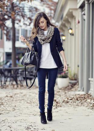 Темно-синие джинсы скинни