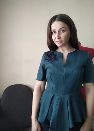 Блузка з баскою,блуза,сорочка marina semeniuk