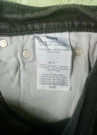 Черные джинсы узкие скинны 27 levis 5019 фото