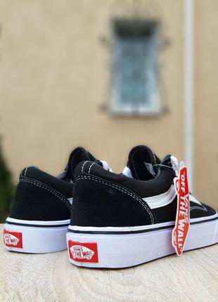 Чоловічі літні низькі легкі кеди vans чорні з білим кеди ванс6 фото