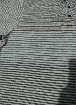 Мужская серая футболка в полоску / john rocha / коттоновое поло / мужская одежда /4 фото