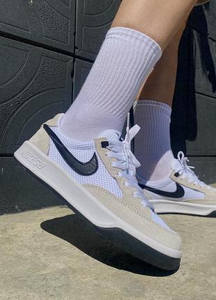 Кроссовки nike sb adversary white/black10 фото