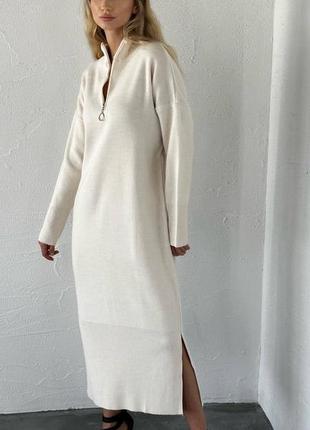 Класное стильное трендовое очень красивое платье осень зима теплое вязаное платья длинное оверсайз свободное платье свитер модное удобное7 фото