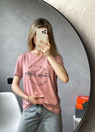 Tommy hilfiger футболка розовая женская томми хилфигер4 фото