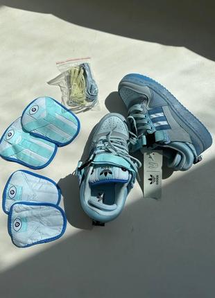 Демисезонное голубое кроссовки кеды adidas forum x bad bunny blue голубые женские кроссовки adidas forum адедас форум