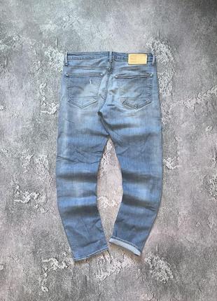 G star raw 32/32 3301 slim джи стар рав рваные джинсы чиносы штаны джинсовые голубые diesel levi’s4 фото