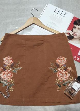 Жіноча спідниця з вишивкою new look квітковий принт