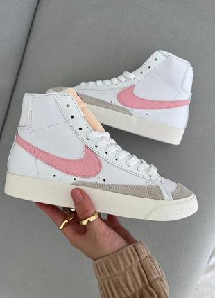 Топовые женские высокие кеды nike blazer white7 фото