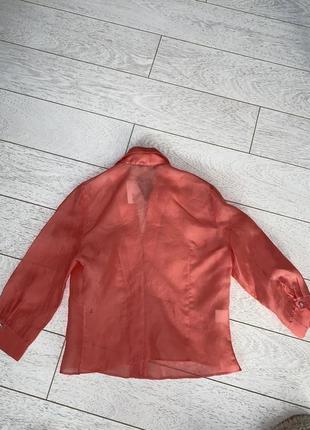 Стильна блуза франція нова з біркою 100% натуральний шовк шовкова рубашка топ модна органза знижки недорого4 фото