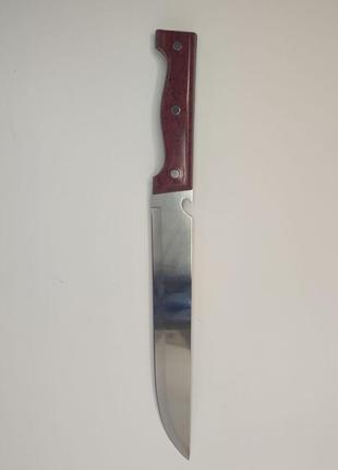 Нож кухонный 2 в 1 с открывалкой и  бордовой ручкой salingen 35 см1 фото