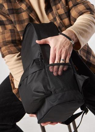 Мужской черный городской рюкзак тканевой унисекс, спортивный портфель для города, школьный рюкзак2 фото