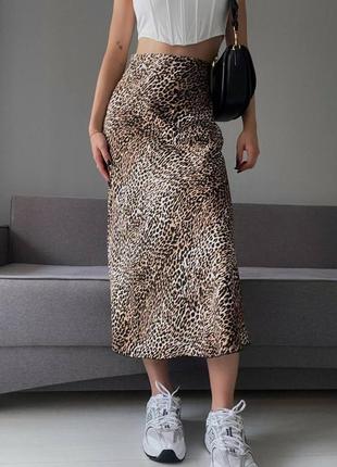 Леопардовая юбка миди5 фото
