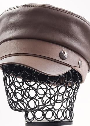 Розкішна новинка! жіночий картуз, кепі, кашкет, капітанка екошкіра