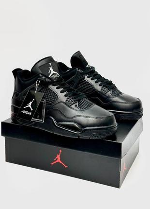 Демисезонное чёрное кроссовки nike air jordan 4 черных мужских кроссовки nike air jordan 4