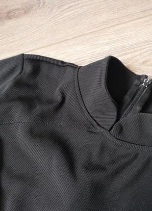Платье черное мини платье в рубчик3 фото