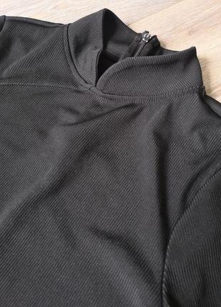 Платье черное мини платье в рубчик2 фото