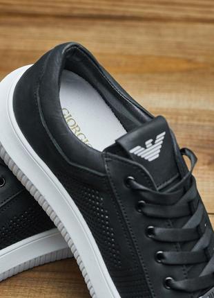 Мужские кеды/кроссовки лентие с натуральной кожи, чоловічі якісні кеди із перфорованої шкіри