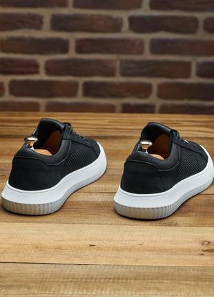 Мужские кеды/кроссовки лентие с натуральной кожи, чоловічі якісні кеди із перфорованої шкіри