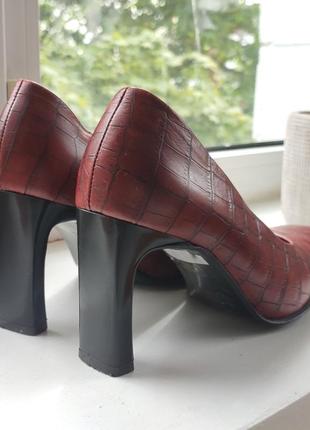 Французькі шкіряті туфлі під рептилію.