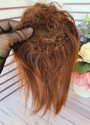 Винтажный шиньон хвост бабетта 100% натуральный волос4 фото
