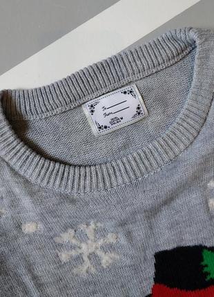 Новогодний свитер вязаный свободный с обьемными деталями новый год2 фото