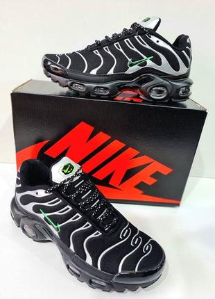 Кроссовки nike air max tn+ black silver green6 фото