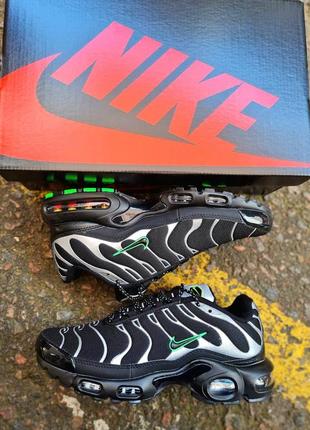 Кроссовки nike air max tn+ black silver green1 фото