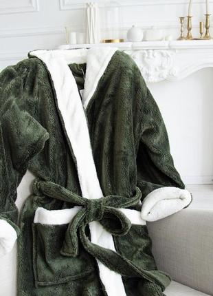 Чоловічий махровий халат з капюшоном2 фото
