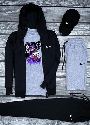 5в1 чоловічий спортивний комплект мужской спортивный трикотажный костюм nike