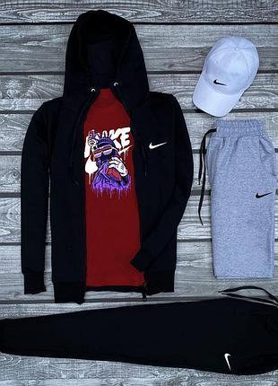 5в1 мужской спортивный трикотажный костюм nike чооовічий салатовий комлект