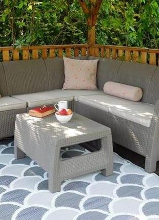 Комплект садових меблів із штучного ротанга keter corfu relax set капучино 223201 2