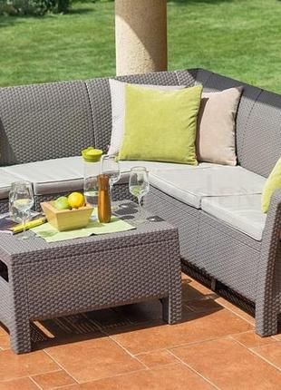 Комплект садових меблів із штучного ротанга keter corfu relax set капучино 223201 3