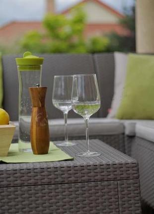 Комплект садових меблів із штучного ротанга keter corfu relax set капучино 223201 5
