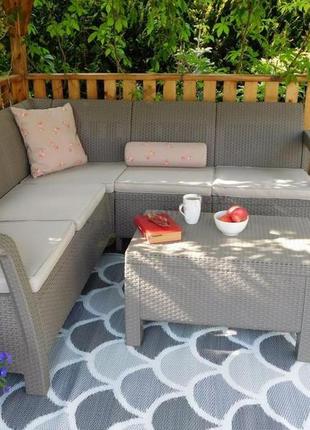 Комплект садових меблів із штучного ротанга keter corfu relax set капучино 223201 10
