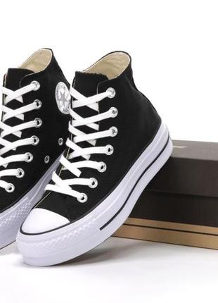 Женские кеди converse hight black white 36-37-38-39-40-41