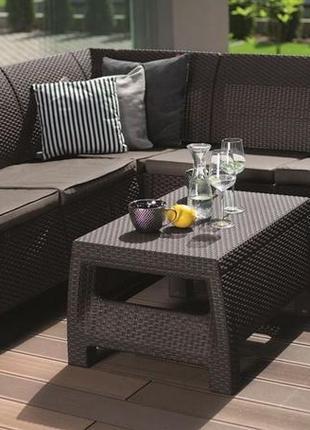 Комплект садовой мебели из искусственного ротанга keter corfu relax set коричневый 2278153 фото