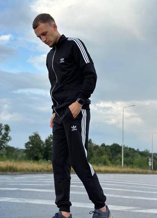 Осенний чёрный спортивный костюм adidas черный осенний костюм adidas адидас