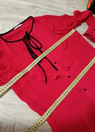 Яркая красная блуза orsay с рюшами в виде винтажа4 фото