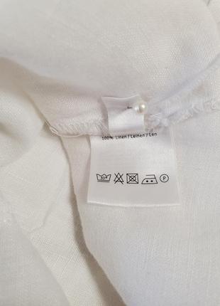 Шикарная брендовая льняная блузка декор камнями8 фото