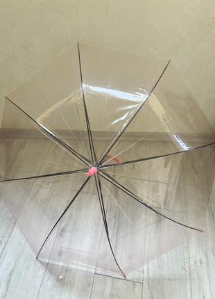 Прозрачный зонт трость детский, подростковый6 фото