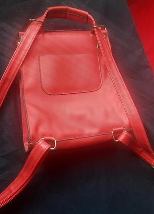 Красная сумка рюкзак трансформер3 фото