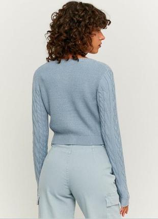 Укороченный кардиган голубого цвета mango bershka h&m zara stradivarius pull bear2 фото