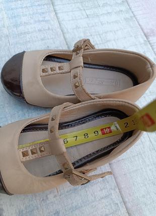 Туфли кожаные zara для девочки размер 217 фото